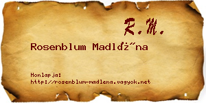 Rosenblum Madléna névjegykártya